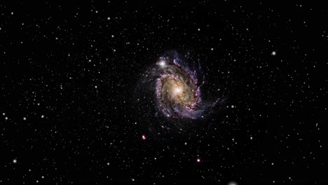 galaxia espiral en el espacio oscuro con estrellas dispersas, cosmos del universo