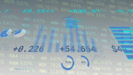 animation of statistics recording and financial data processing