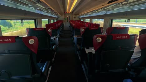 interior view of a moving train in italy