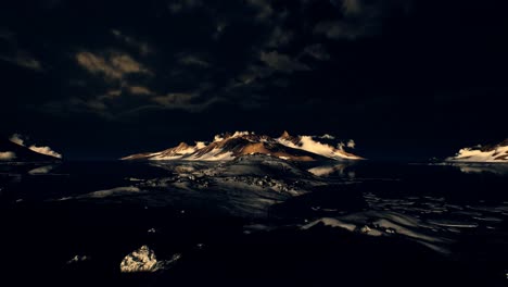 dramatic landscape in antarctica with storm coming