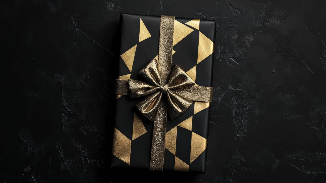 Scatola regalo nera e oro con fiocco