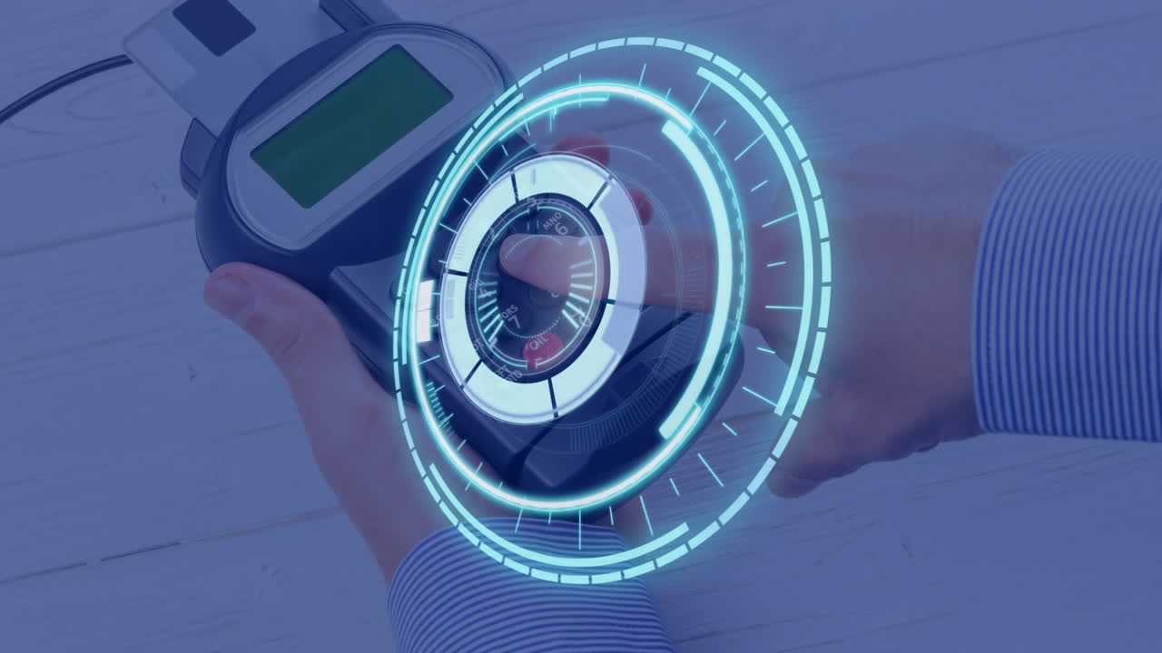 Animation of scope scanning over payment terminal