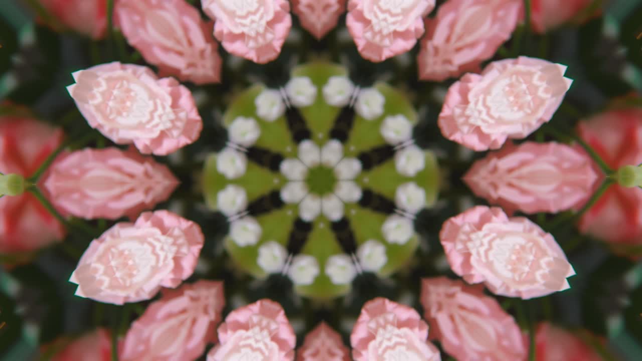 patrones en forma de una flor, patrón psicodélico multicolor, fondo floral abstracto