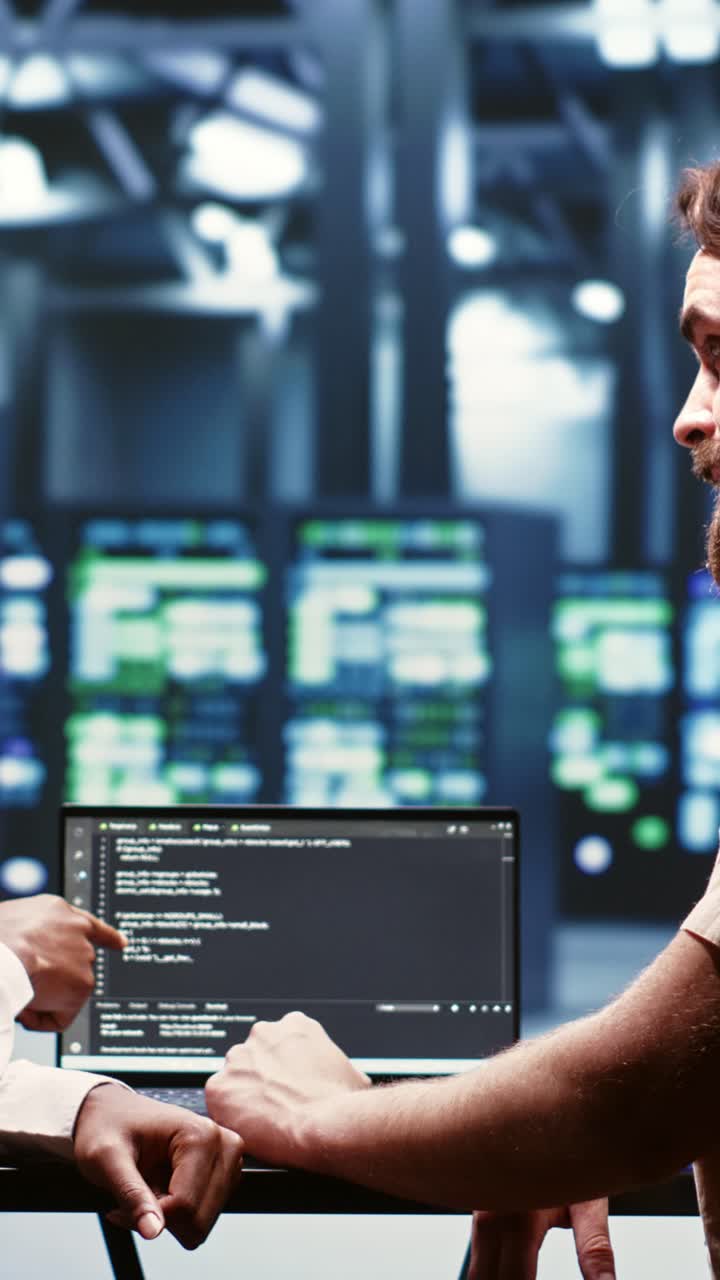 Vertical video IT developers writing server script code