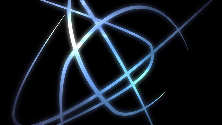 5ps Abstract lighting line frame structure template frame polygon futuristic bokeh, digital data technology concept. Alpha channel. No background. Isolated.