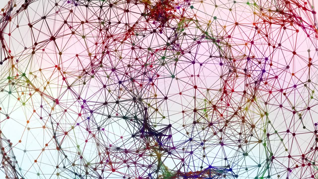 Abstract animation a plexus in the gradient background. Science concept