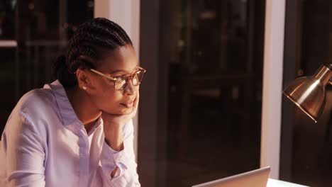 businesswoman working on laptop