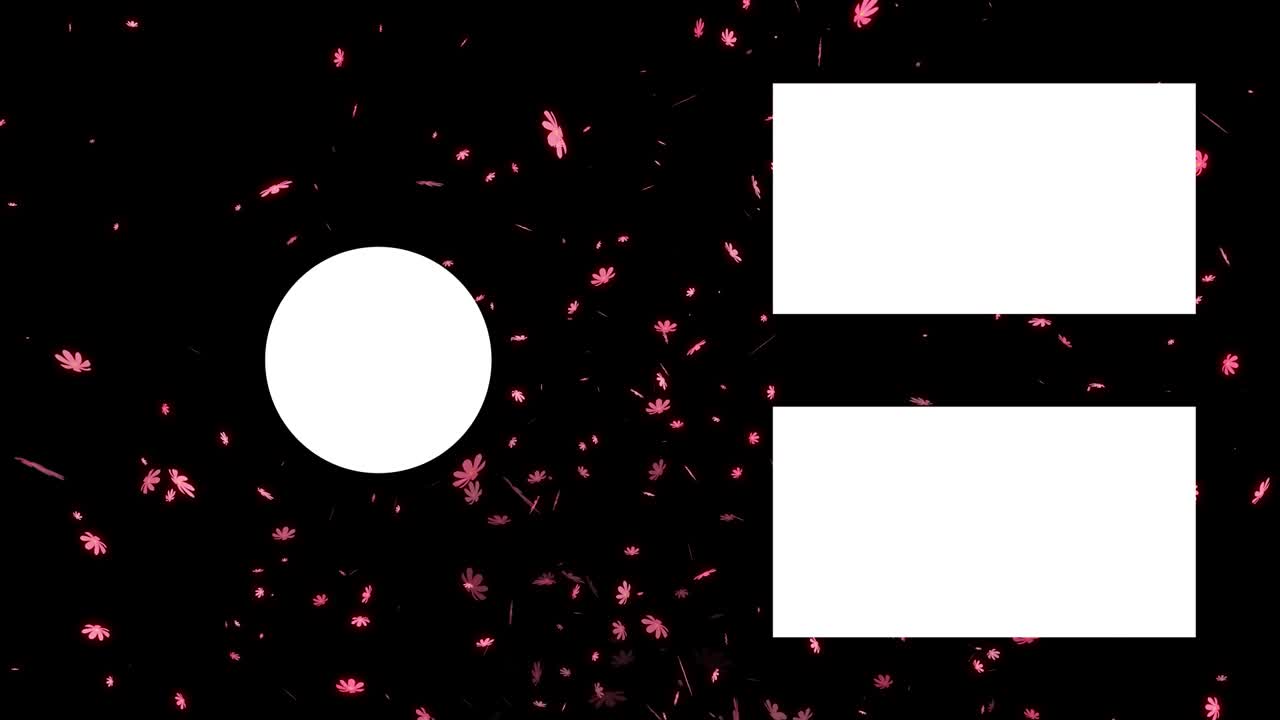 코스모스 꽃 입자 엔드 카드 엔딩 스크린 모션 그래픽