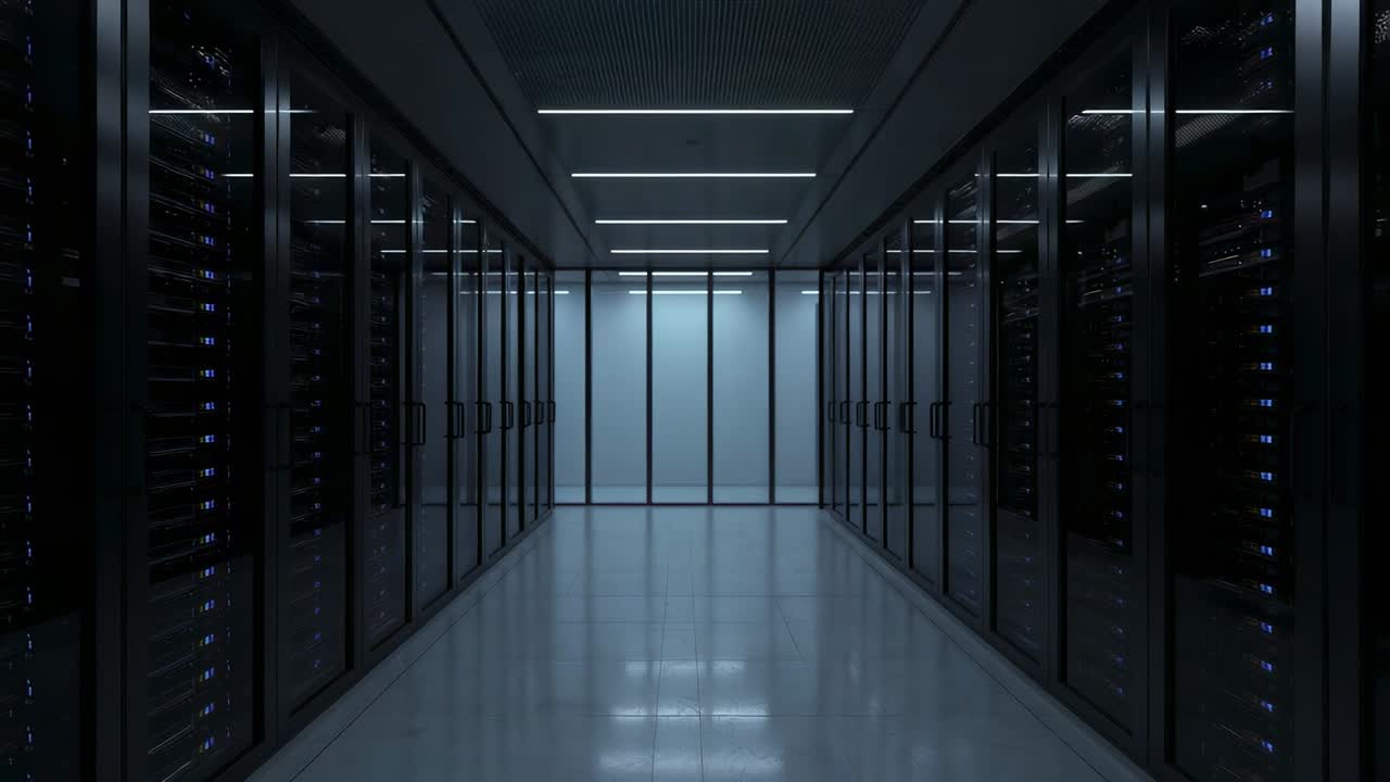 Running system check causing LEDs blinking on data center server racks with glass partition doors