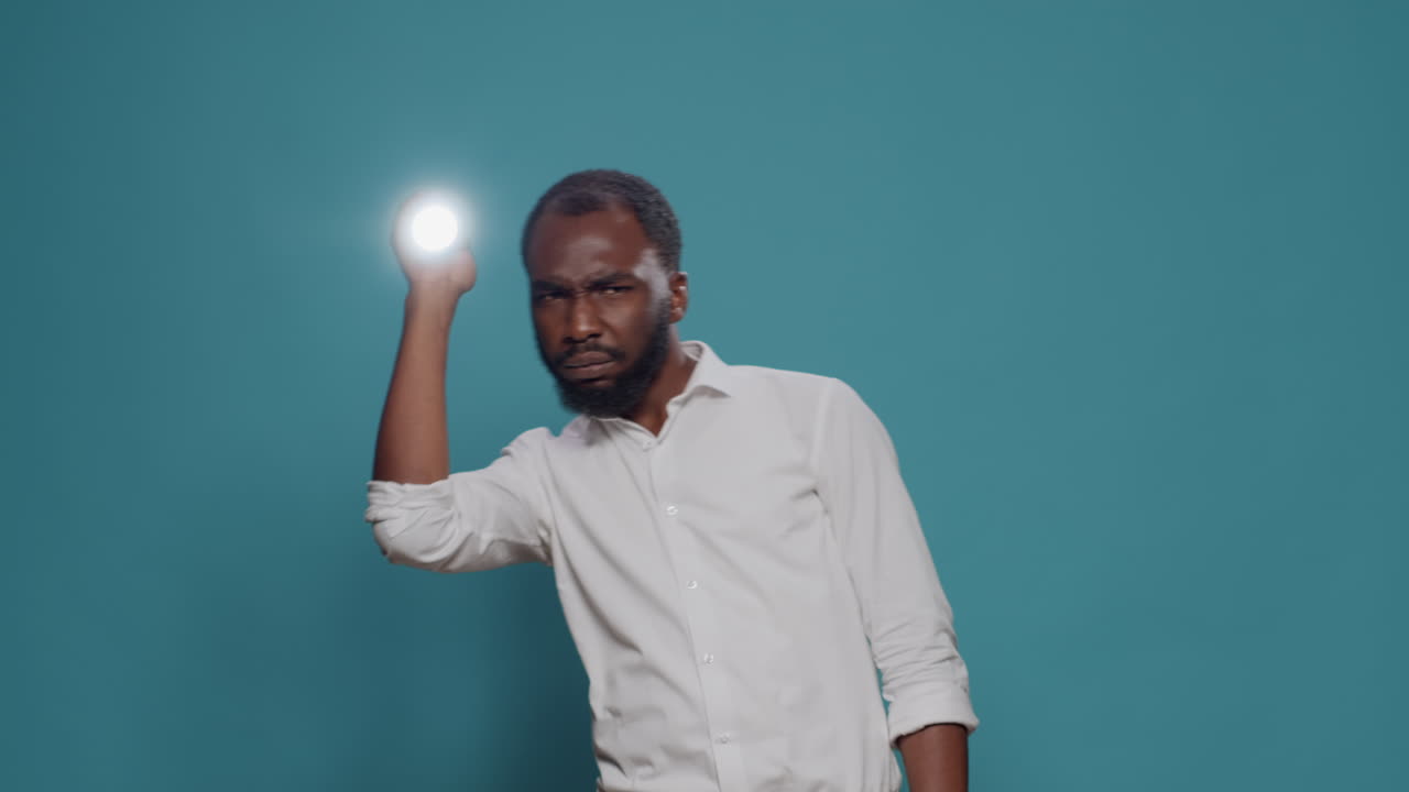 Man holding flashlight