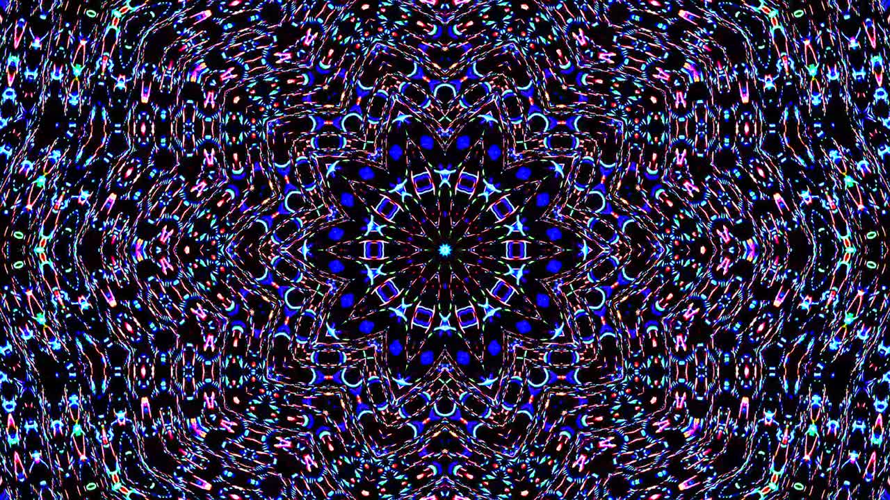 abstract caleidoscopio brillante hermosa línea roja azul movimiento suave con movimiento de luz brillante