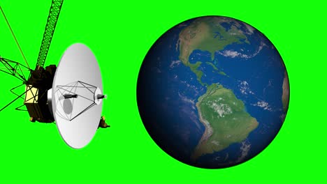 el satélite voyager y la tierra.