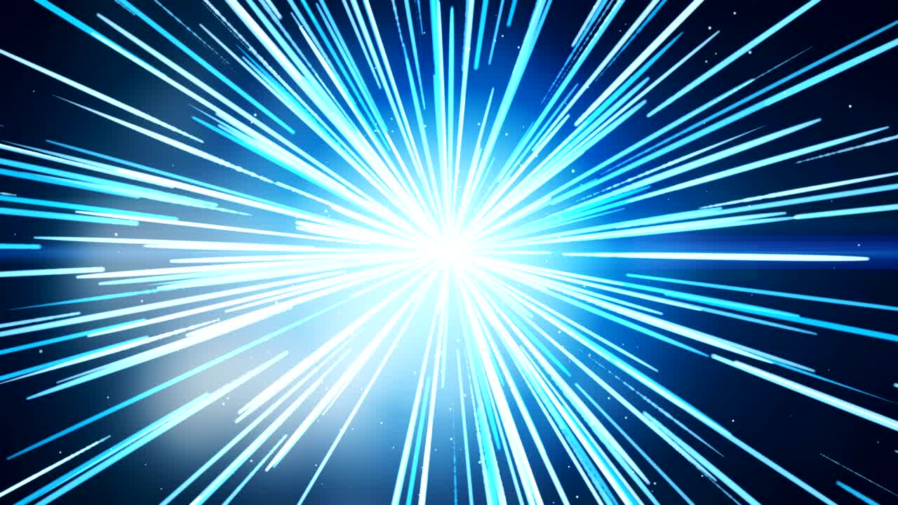 파란색은 중간에 움직이는 배경과 파란색과 색의 빛의 선으로, 다양한 깊이로 폭발하는 불꽃놀이처럼 아름답게 터져 나옵니다.