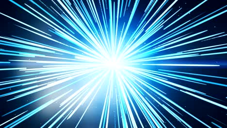 seamless loop, the blue moving background in the middle, with blue and white light lines, bursting out beautifully like a fireworks exploding with different depths.