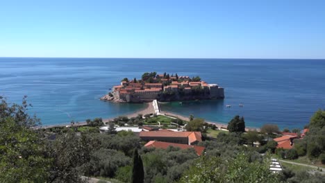 beautiful island with houses on the sea and connection with the mainland