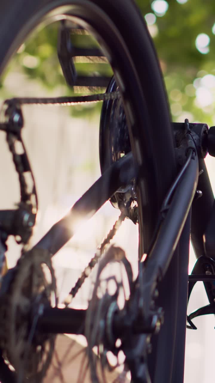 Close-up of a Bicycle with a Man