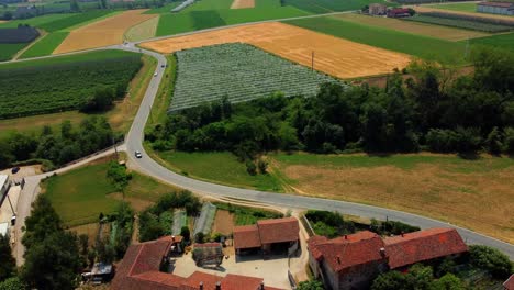 areal view of a road in the beautiful italian countryside