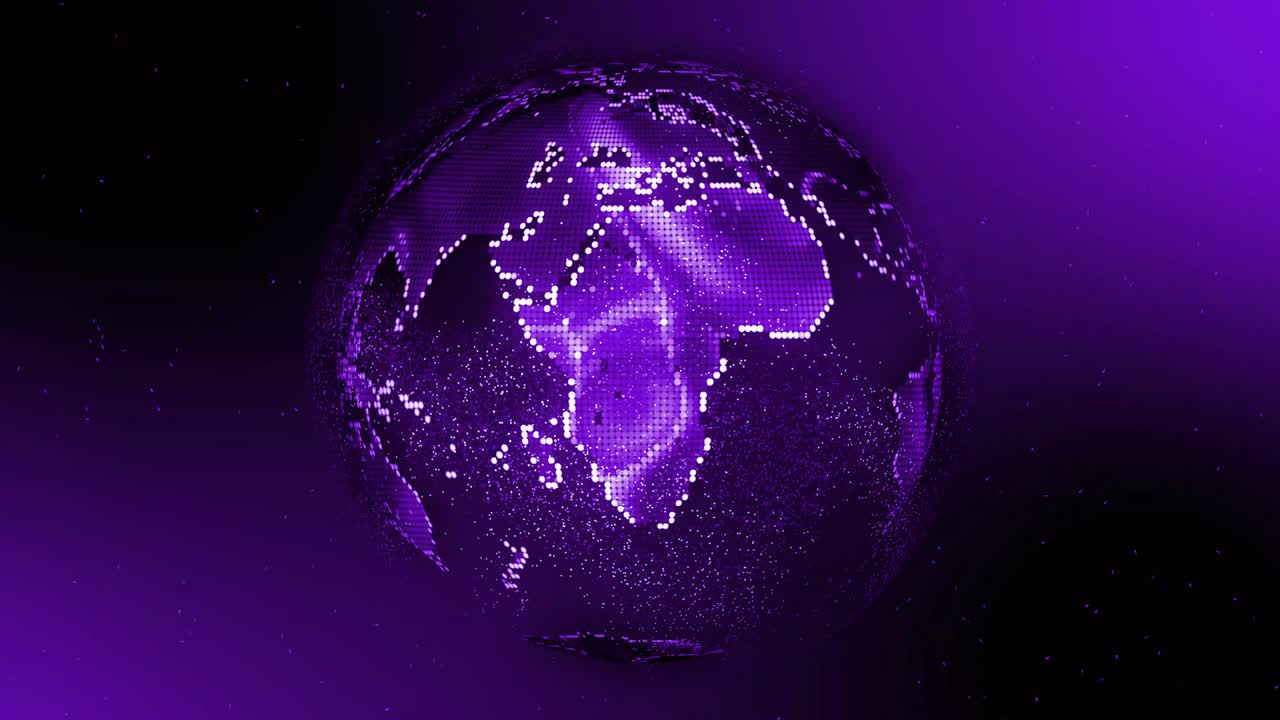 animación digital del globo terrestre girando. tecnología de fondo de noticias animación del globo terrenal.
