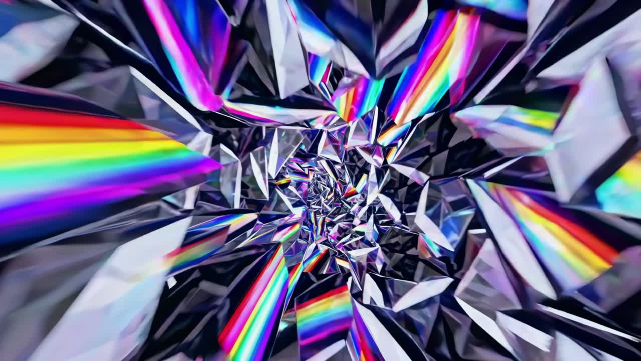 túnel de cristal iridescente abstracto