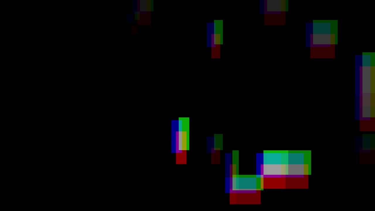 Loop continuo di glitch digitali. Danno al segnale video retro-futuristico con pixel morti, rumore ed errori di interferenza
