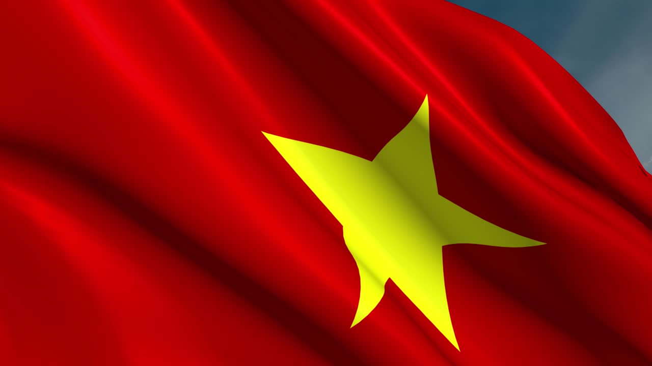 North Vietnam - Flag - 4K - Loop