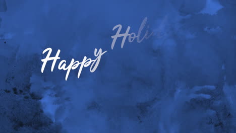 clean and elegant happy holidays in white on blue background