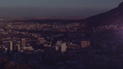 animation of light trail over cityscape