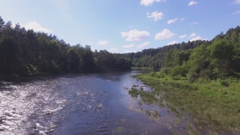 three brothers stones in the neris river on a sunny summer day-1