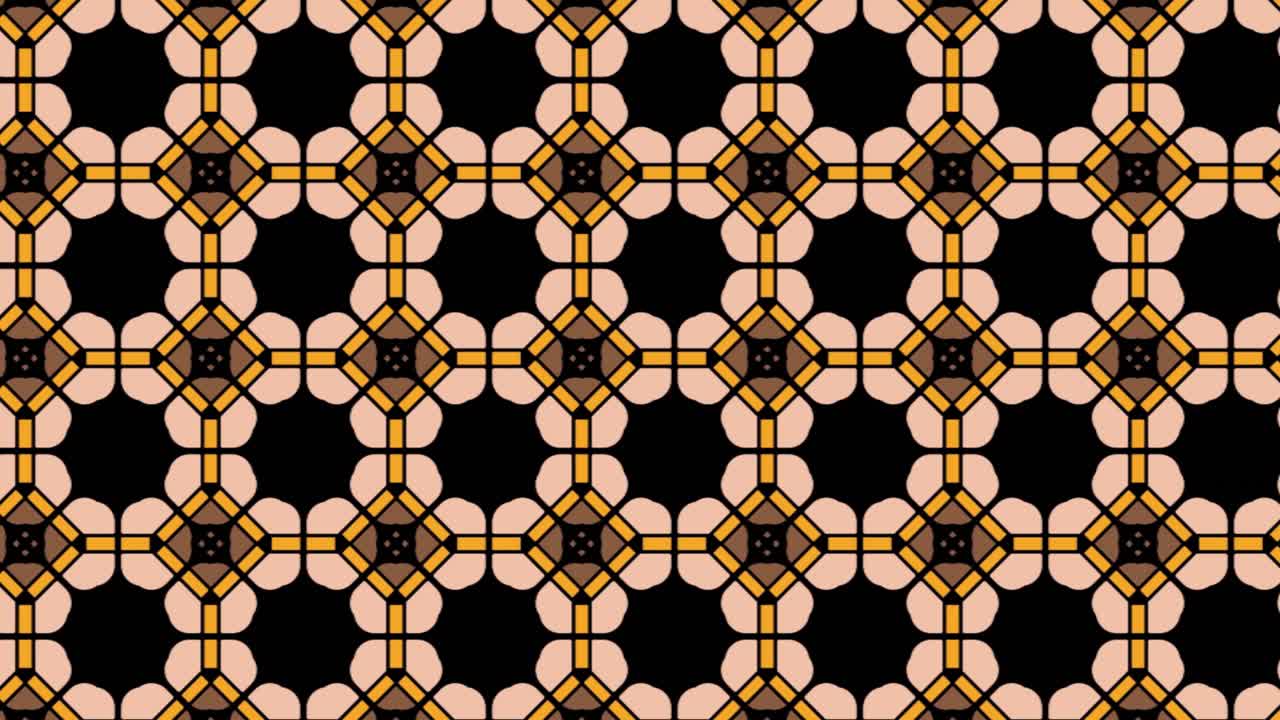 Octagonal Geometric Pattern Slide In Black, Yellow And Millennial Pink Shades