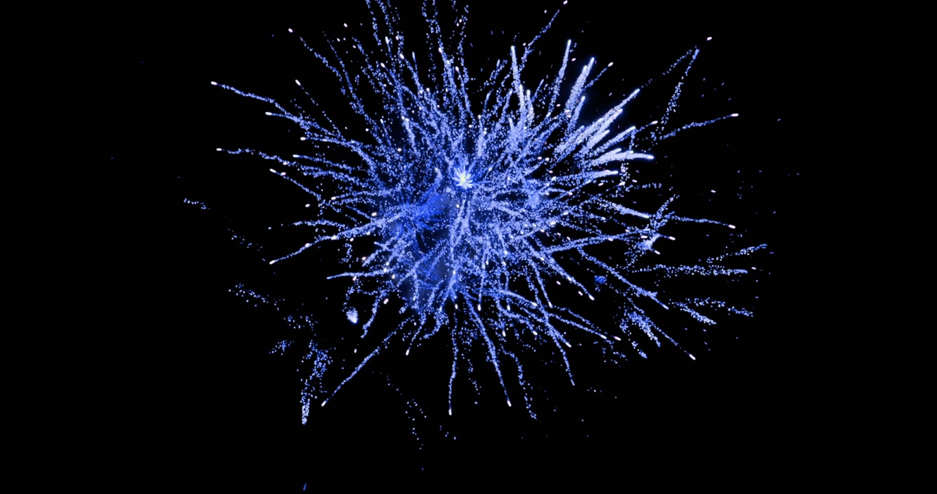 Blue fireworks 4k