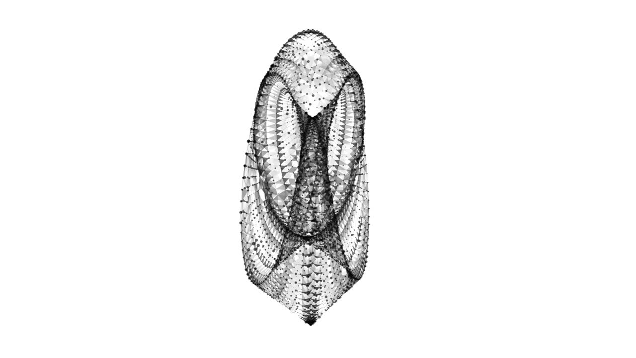 anillo de banda de mobius geometría sagrada. figura espacial con superficies volteadas hacia arriba. ilusión óptica con doble contorno circular. marco de alambre de malla poli baja