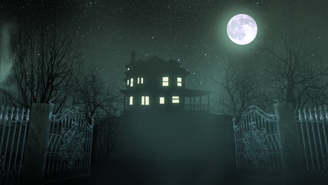 Mystisches-Altes-Haus-Und-Mond-In-Der-Nacht