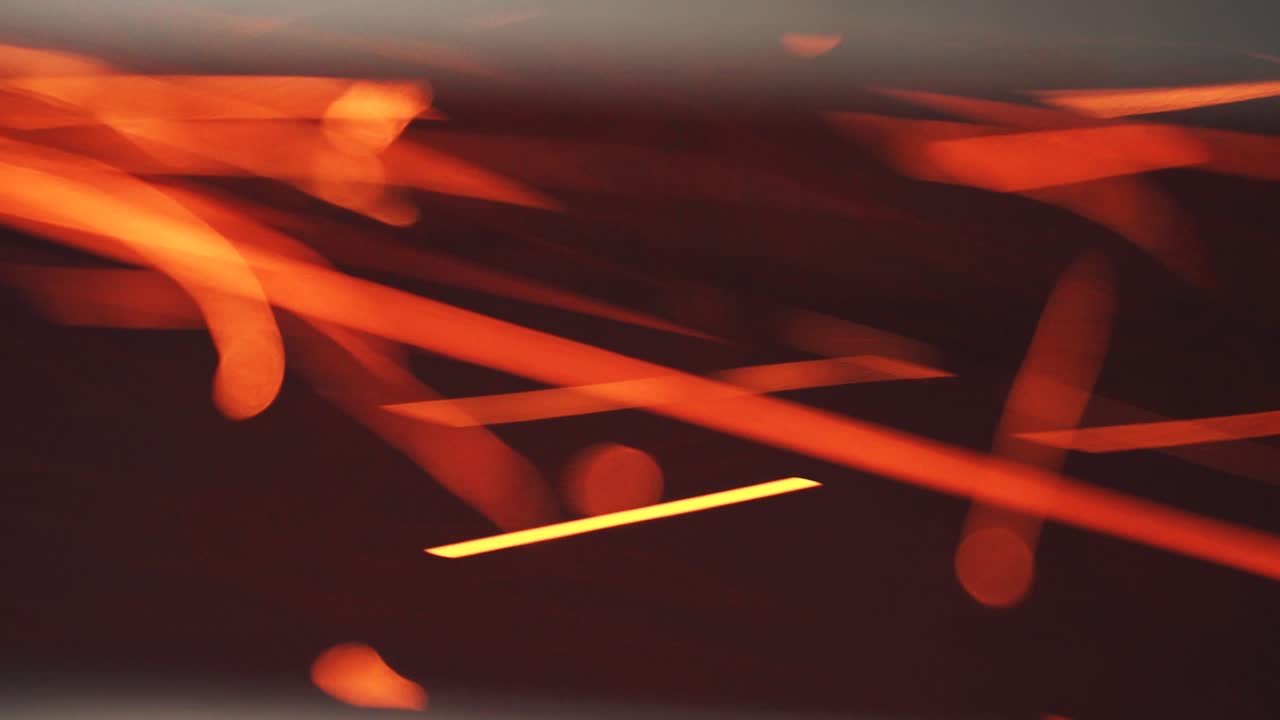 Abstract Orange Light Trails and Bokeh