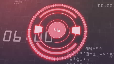 animación del escaneo del alcance y el procesamiento de datos sobre fondo negro