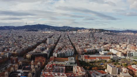 barcelona cityscape aerial view