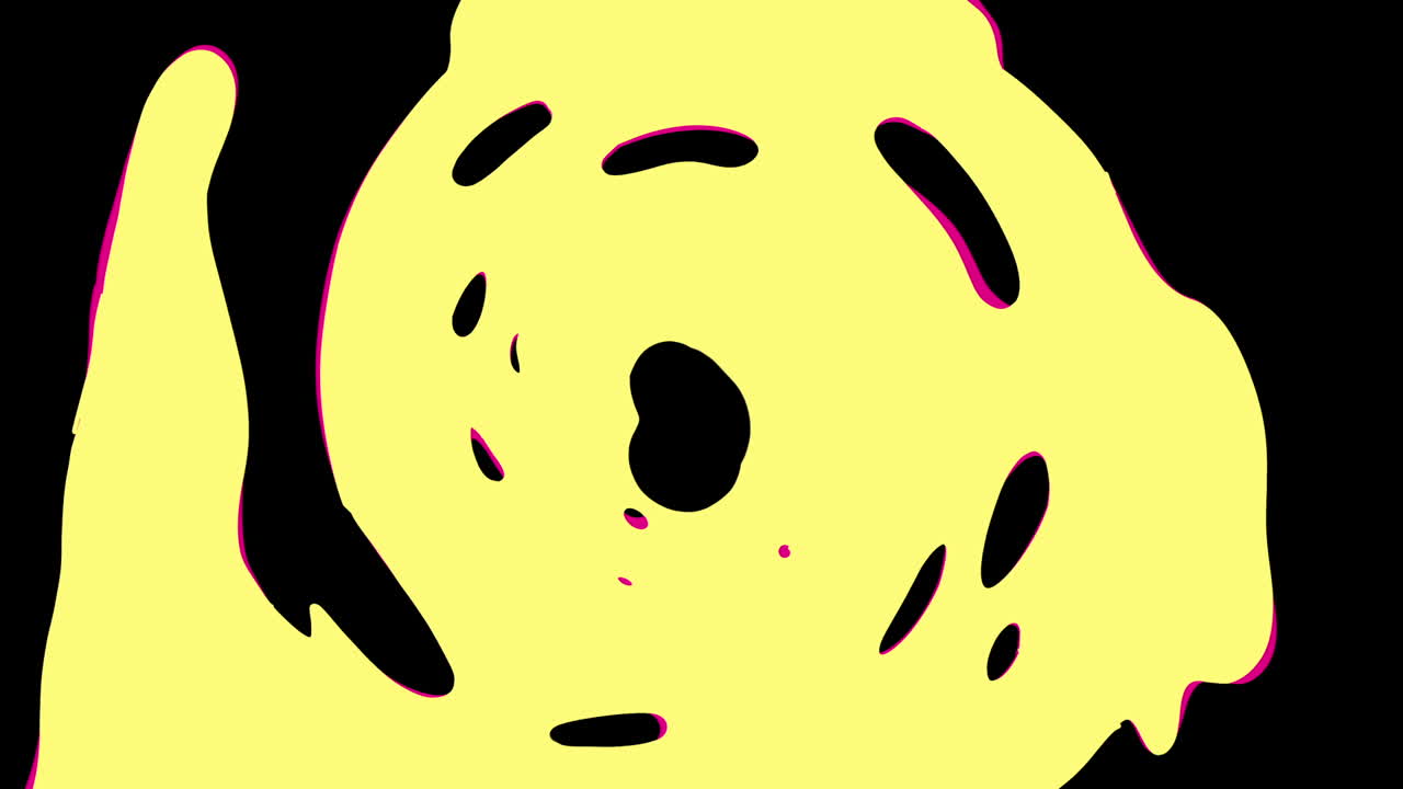 Dynamic Abstract Animation with Yellow and Pink Swirling Shapes