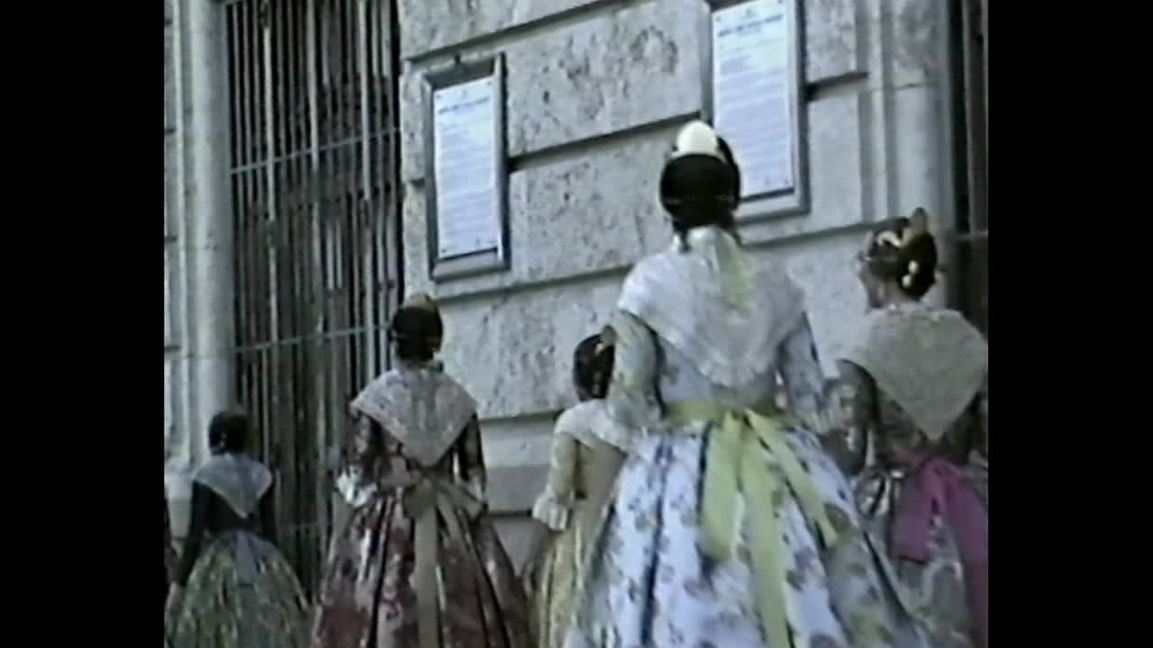 Women in traditional Valencian dresses