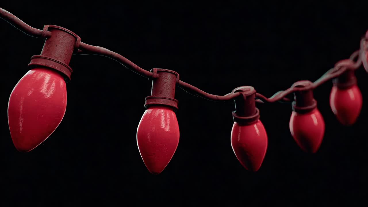 A Beautiful Set of Red Decorative Lights Displayed Against a Dark Background, Creating a Warm and Inviting Ambiance Perfect for Festive Occasions and Celebrations