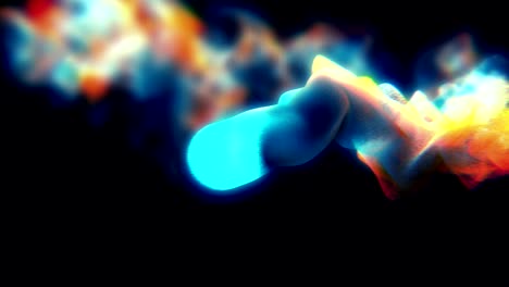 flujo de partículas coloridas, animación 3d, bucle