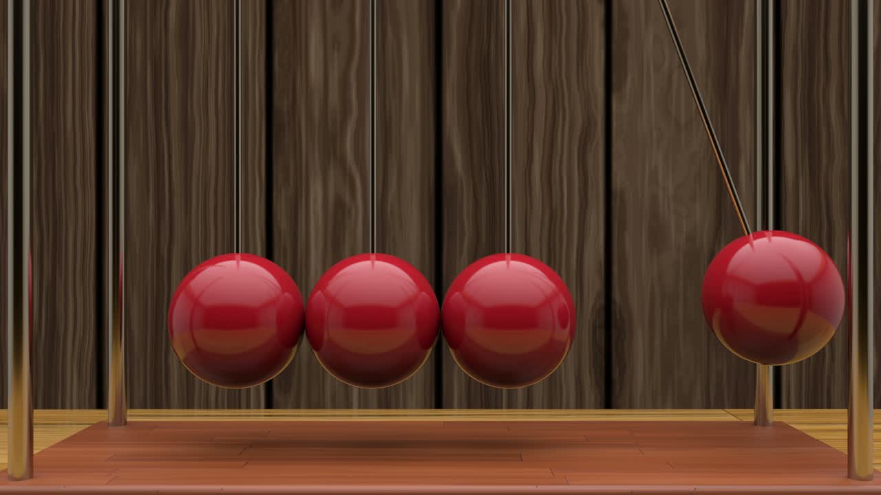 3d animation of pendulum on wooden background. Seamless pattern.