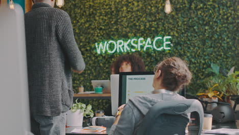 amigable con el medio ambiente, espacio de trabajo y colaboración