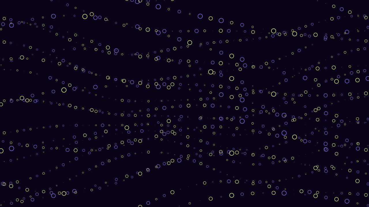 Dynamic array of colorful circles on black background