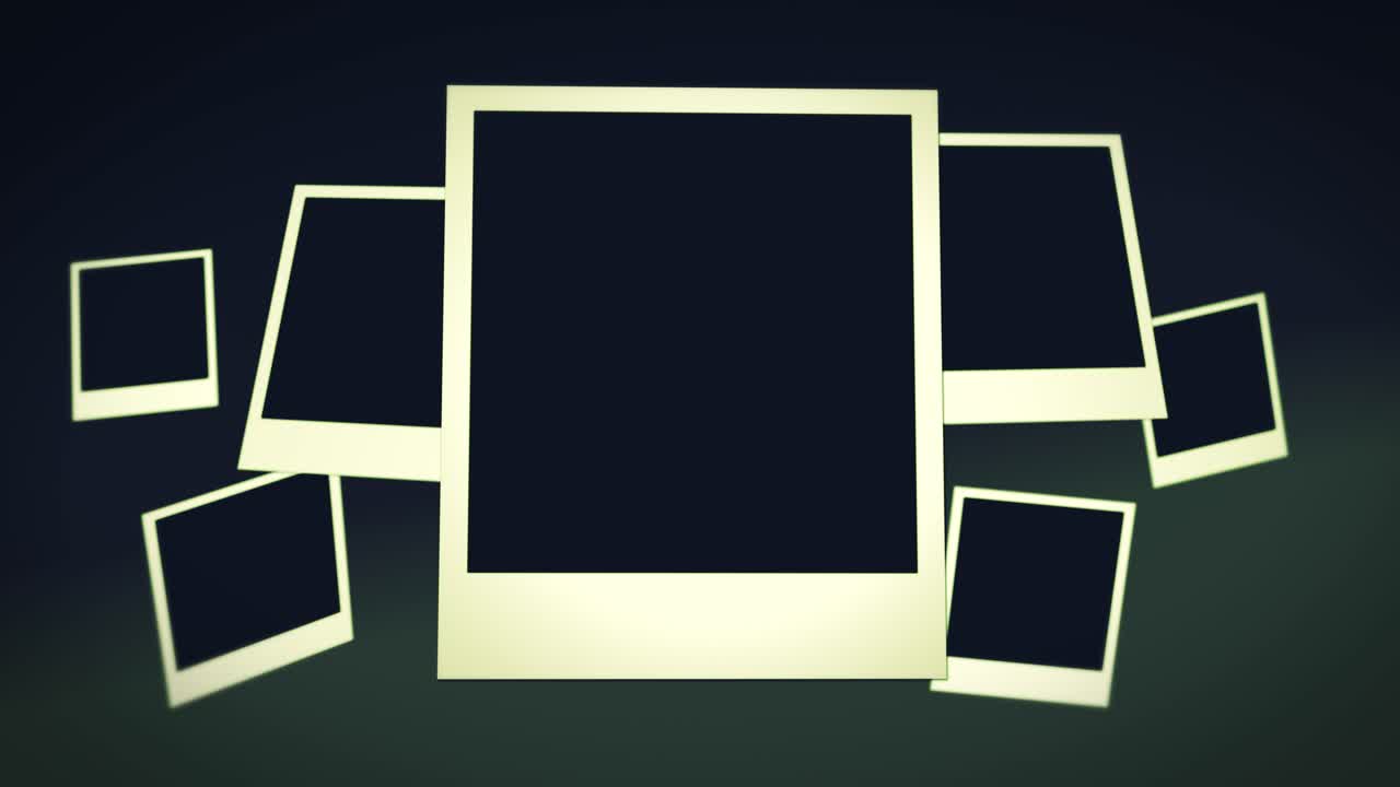 secuencia de fotos polaroid - escriba su propio texto o muestre imágenes - fondo oscuro