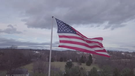 usa flag waving in heavy breeze