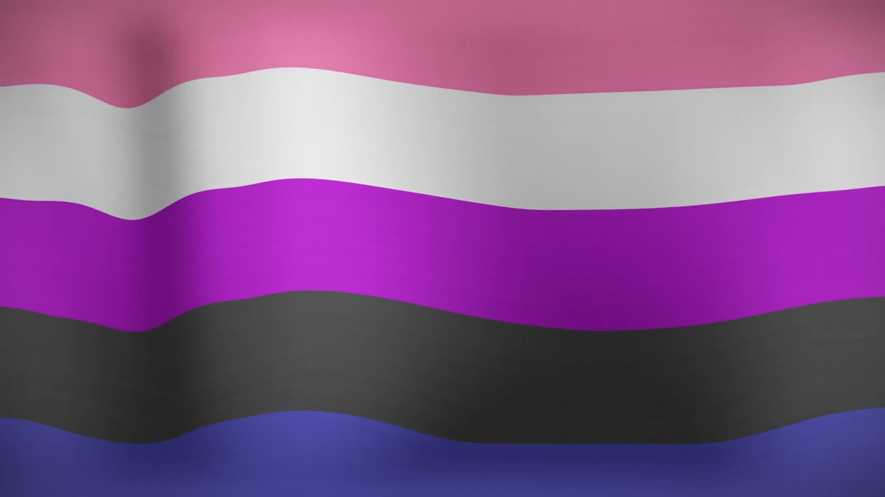animación de la bandera lgbt con colores fluidos de género ondeando