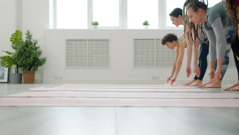 yoga class getting ready