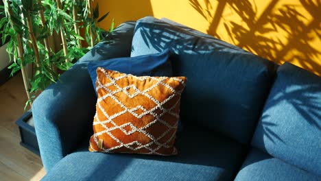 cozy living room with sunlight and shadows