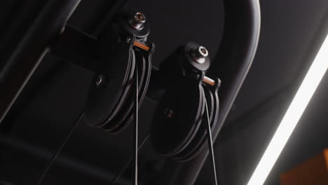 Close-up of Gym Cable Machine Pulley System