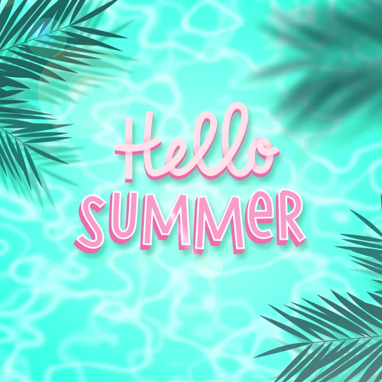 Hello Summer - Tropical Pool Background
