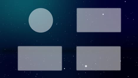 partículas de nieve en polvo tarjeta de finalización pantalla de finalización gráficos de movimiento